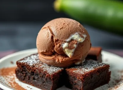 Glace au chocolat pour brownies de courgette