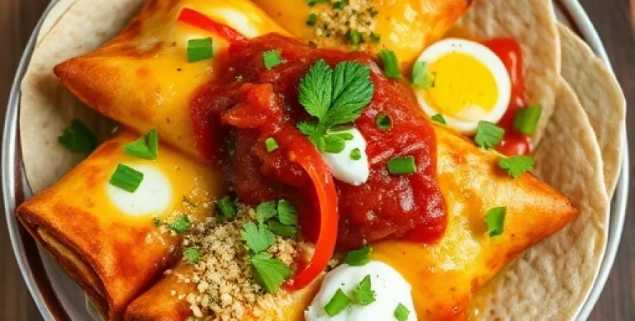 Enchiladas au jambon et oeufs