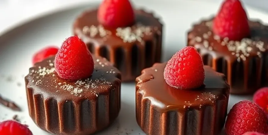 Gâteaux au Chocolat Individuels avec Raspberries