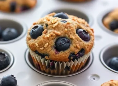 Muffins végétaliens aux myrtilles