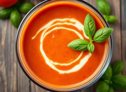 Potage de tomate au basilic