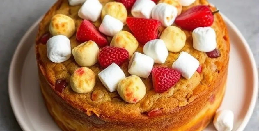 Gâteau de rhubarbe aux fruits