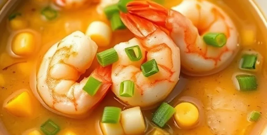 Soupe de crevettes et de maïs