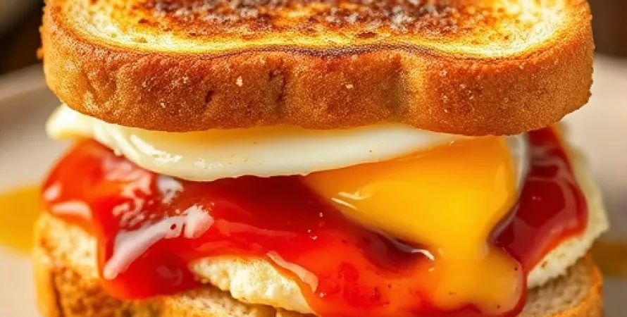 Sandwich aux œufs et au jam