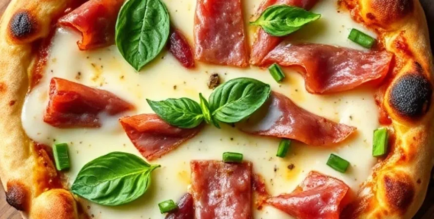 Pizza Alfredo au Prosciutto