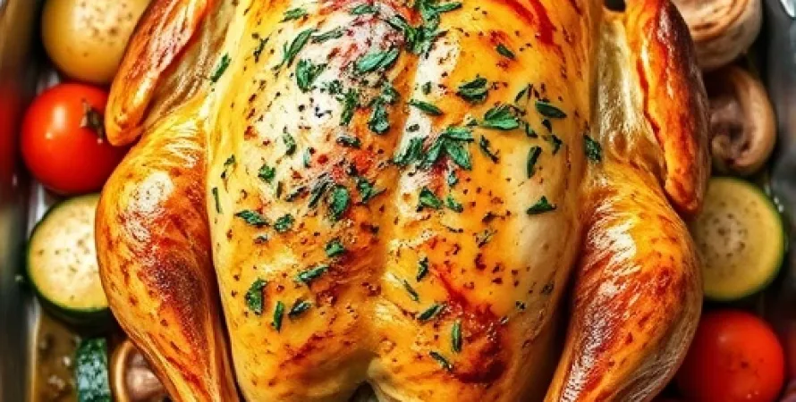 Poulet au four aux légumes