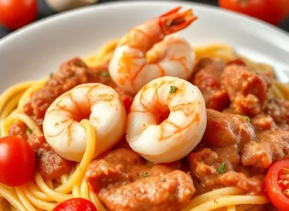 Crevettes à la sauce crème tomate
