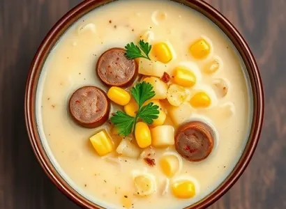 Potage de maïs à la saucisse