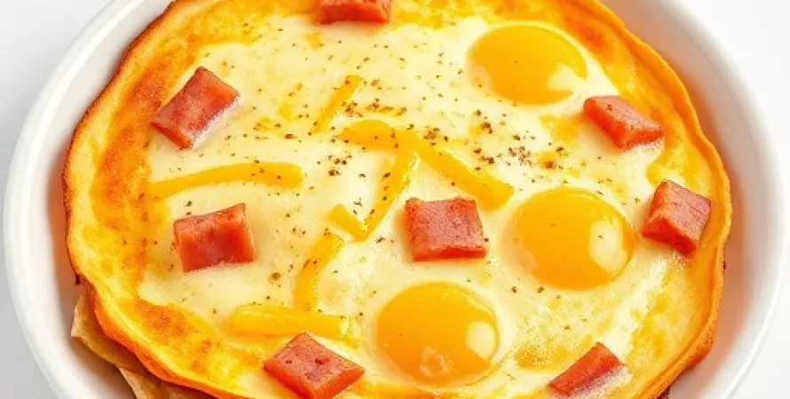Omelette au fromage et jambon
