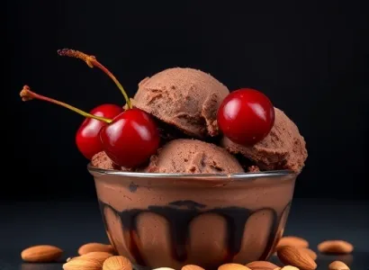 Glace au chocolat et aux cerises