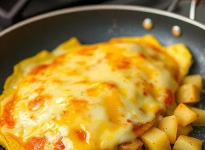 Omelette aux pommes de terre et fromage