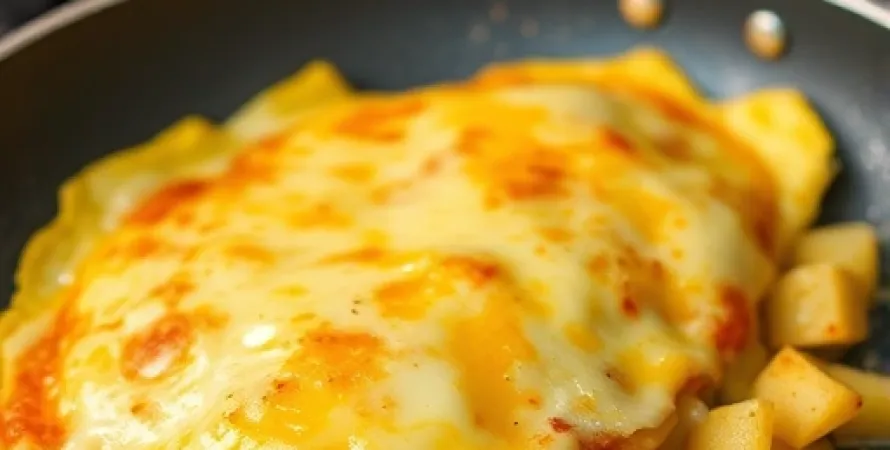 Omelette aux pommes de terre et fromage