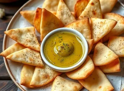 Chips de pita au garlic