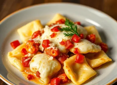 Bake de tortellini au fromage et caponata