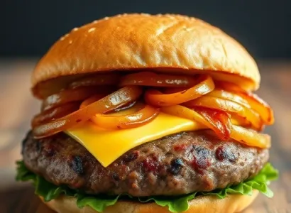 Burger au fromage et oignons
