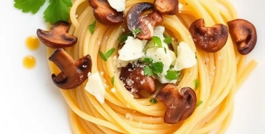 Pâtes aux champignons frais