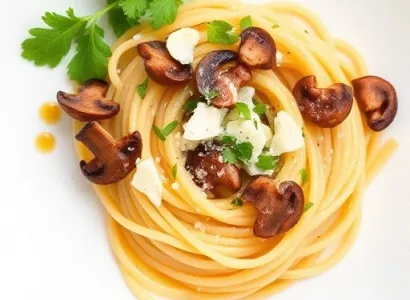 Pâtes aux champignons frais