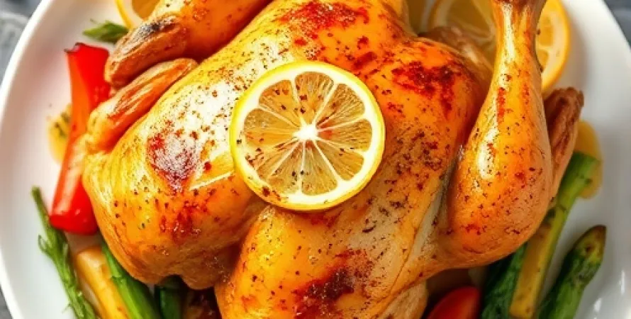 Poulet rôti au miel et citron