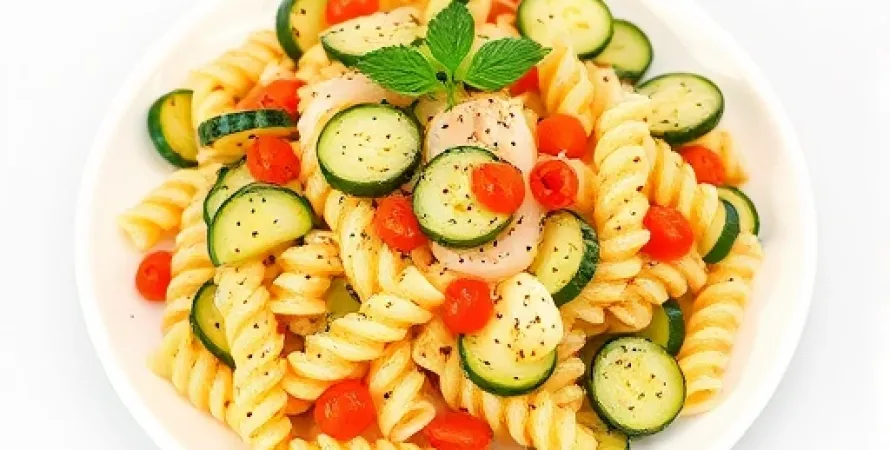 Salade de concombre et pâtes