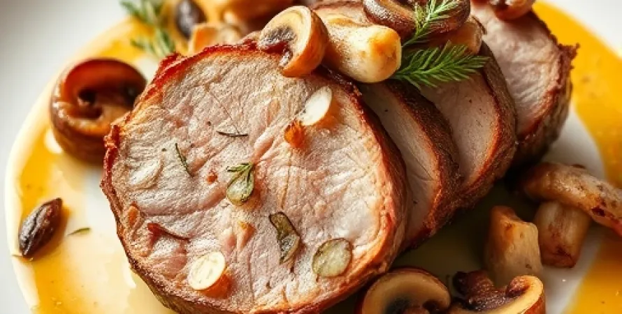 Filet de porc farcis aux champignons et thym