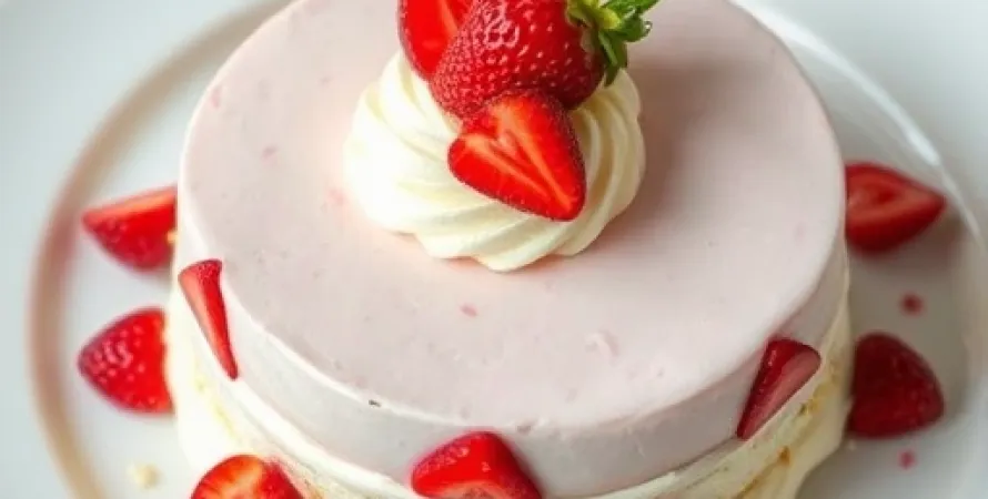 Gâteau aux fraises crémeux