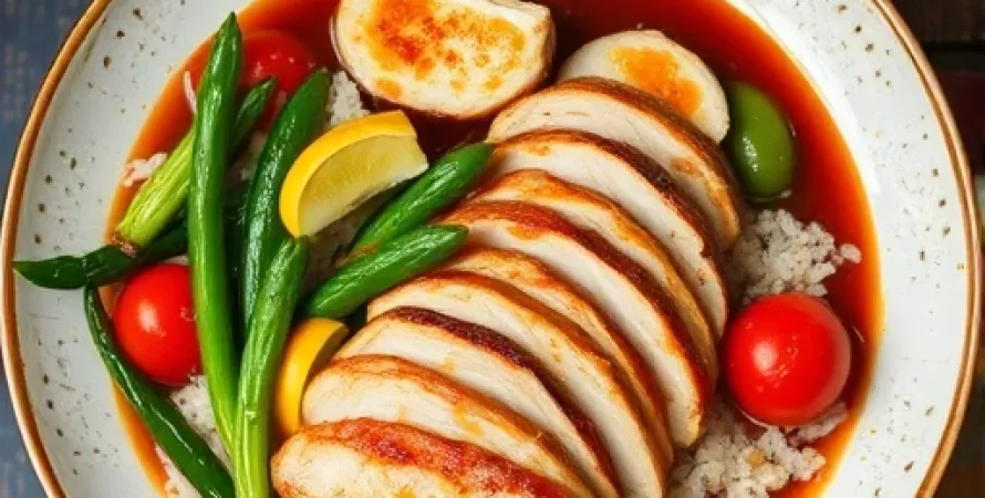 Polette de poulet aux fruits et légumes