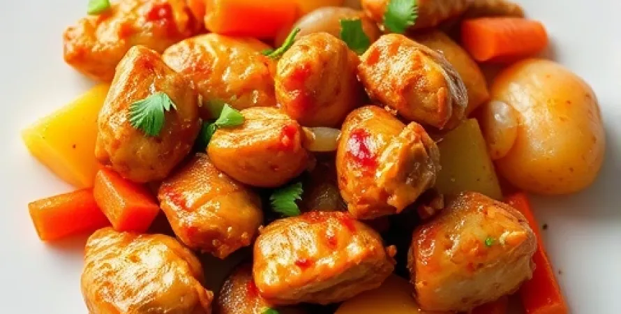 Poulet épicé aux pommes de terre