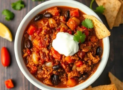 Chili aux chorizo et haricots noirs
