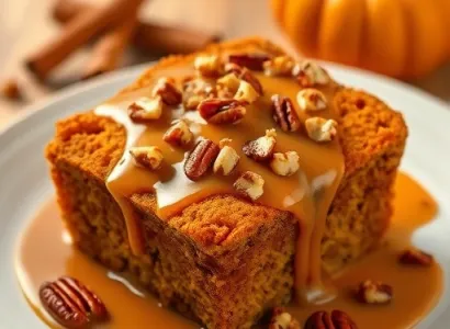 Pain d'épices au potiron avec sauce caramel