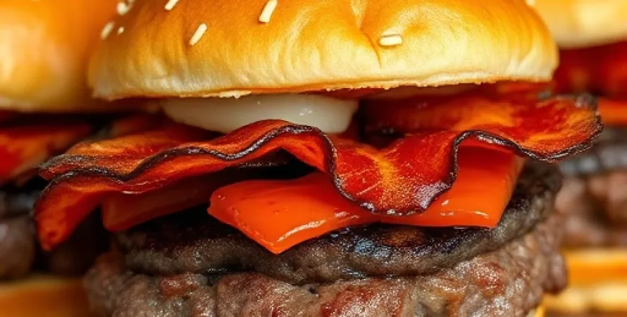 Burgers de boeuf au bacon