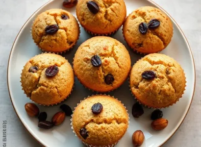 Muffins au raisin et aux noix