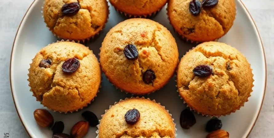 Muffins au raisin et aux noix