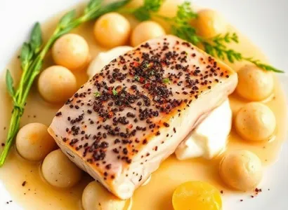 Foie de volaille au poivre et aux poires