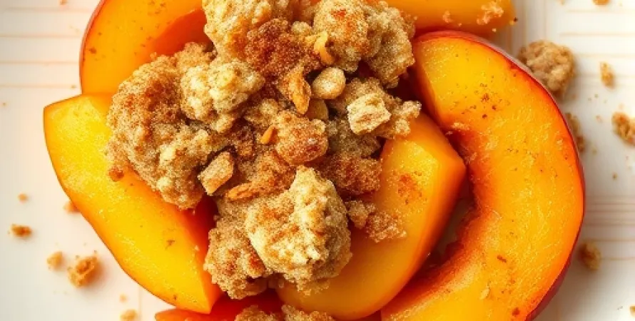 Crumble aux peches et canelle