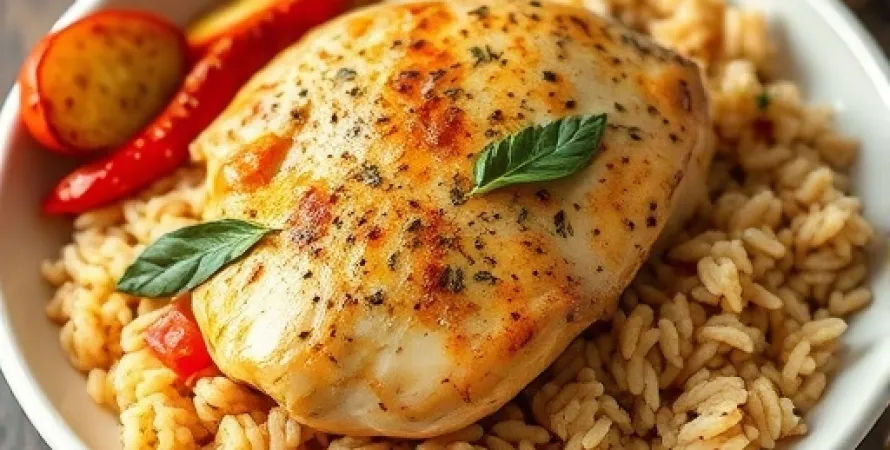 Poulet italien au riz