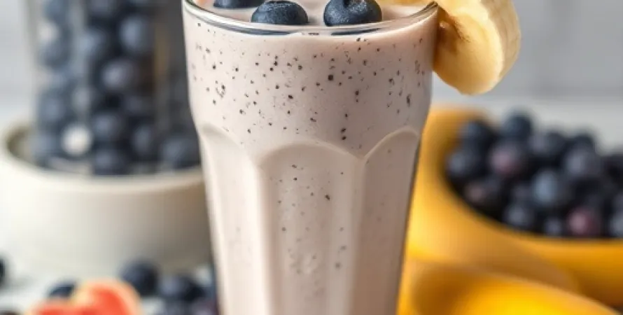 Milkshake aux bleuets et bananes