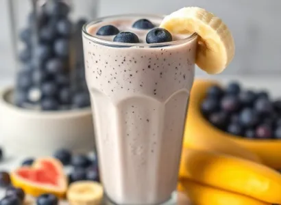 Milkshake aux bleuets et bananes
