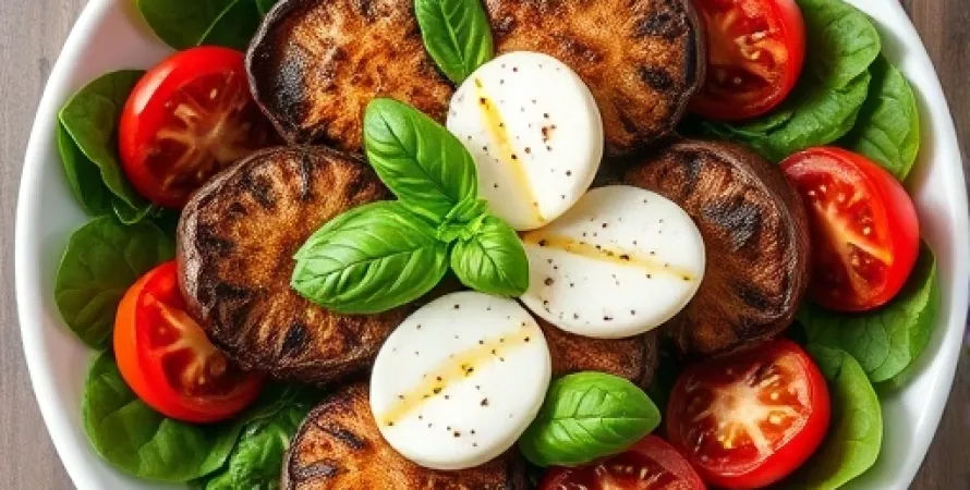 Salade de champignons portabella et épinards