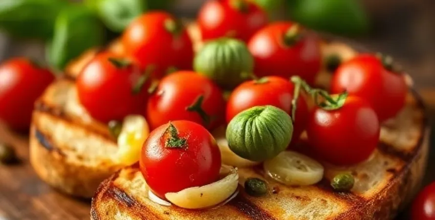 Pain italien aux tomates cerises et ail rôti