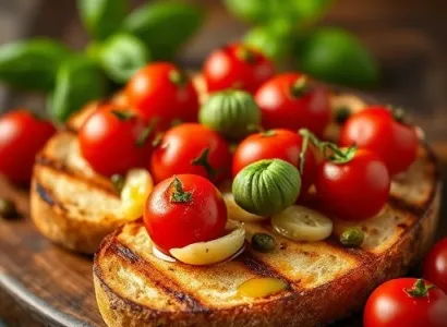 Pain italien aux tomates cerises et ail rôti