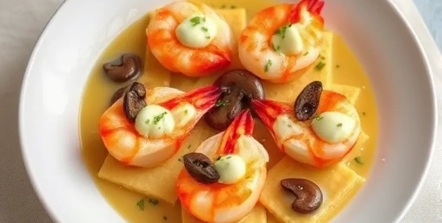 Crevettes aux champignons Mornay