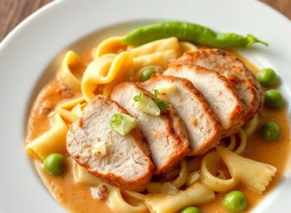 Pâtes au poulet et sauce vodka