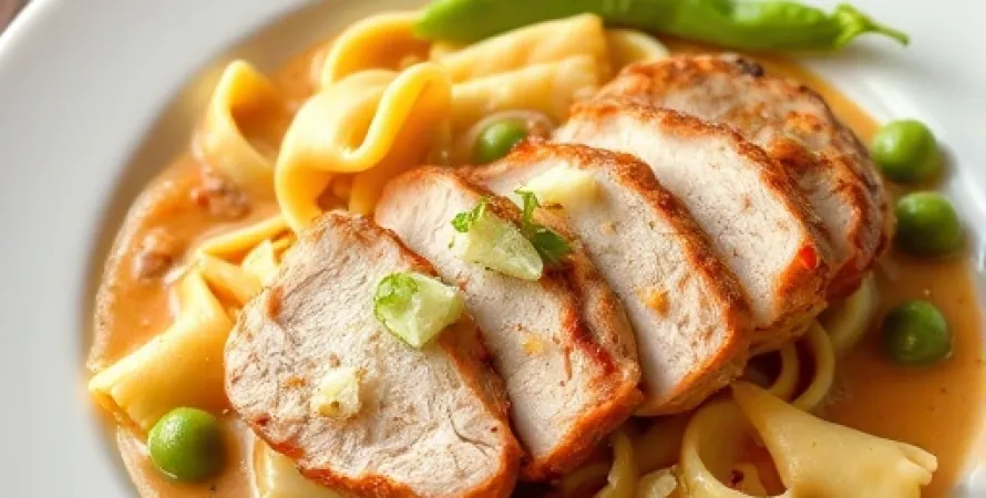 Pâtes au poulet et sauce vodka