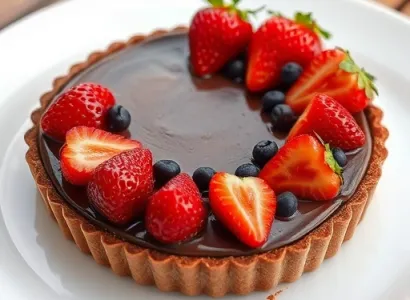Tarte aux fraises et chocolat