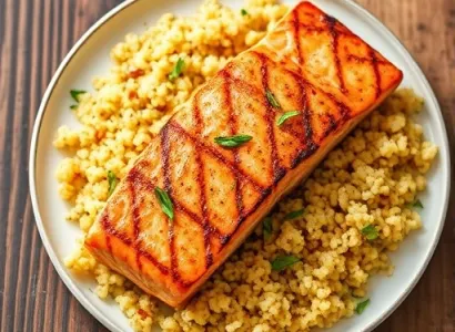 Saumon grillé au couscous