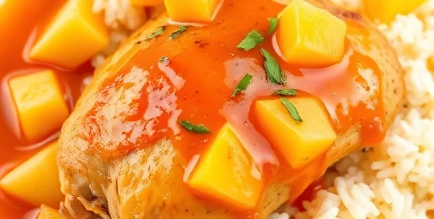 Poulet aux ananas et sauce aux oranges