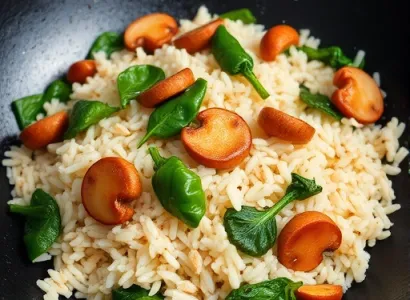 Riz frit aux épinards