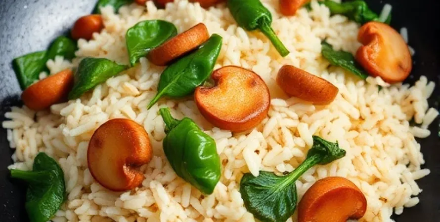 Riz frit aux épinards