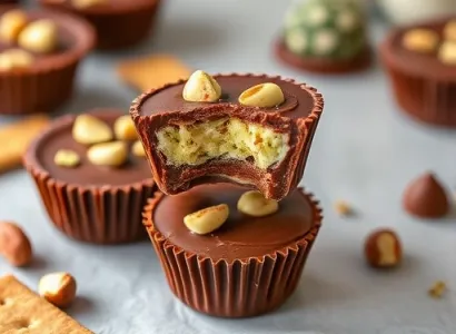Cups au chocolat et beurre de pistache