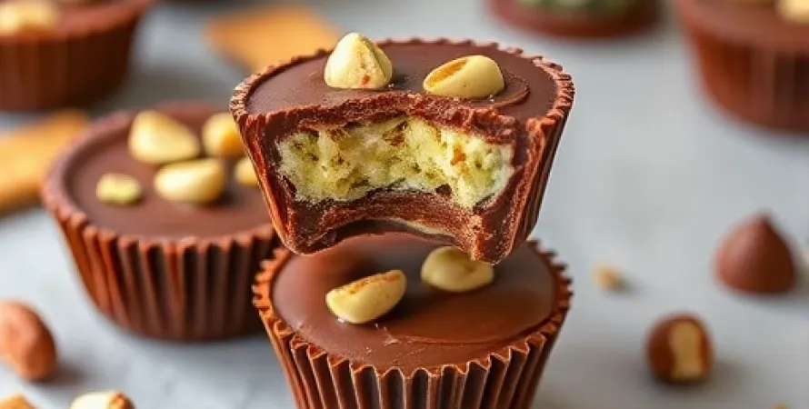 Cups au chocolat et beurre de pistache